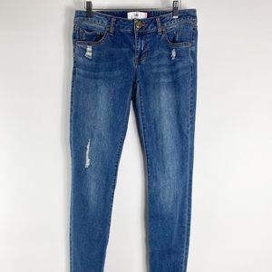 Cabi Skinny Distressed Blue Jeans Women Size 4 Style 5087